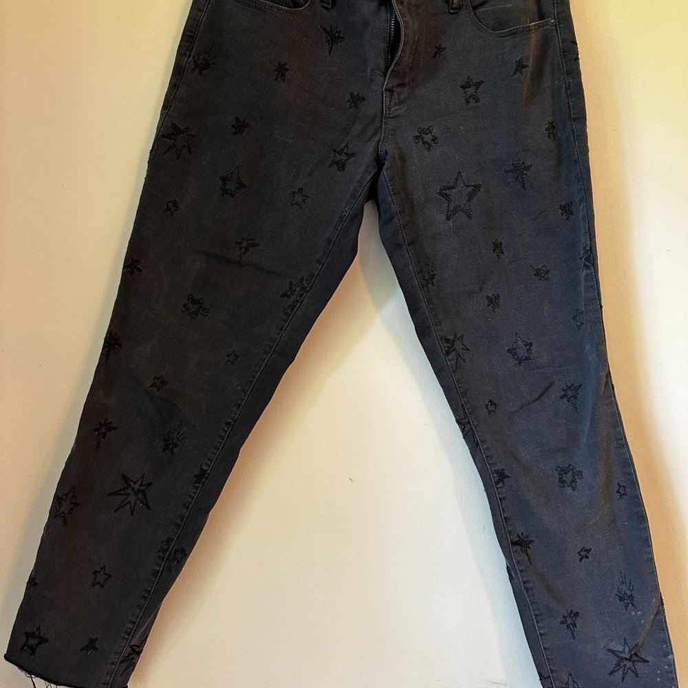 Star Patch Black Gray Jeans - Picture 8 of 8